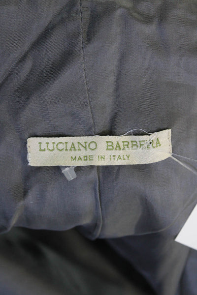 Luciano Barbera Womens Wool Three Button Lined Blazer Gray Size 42