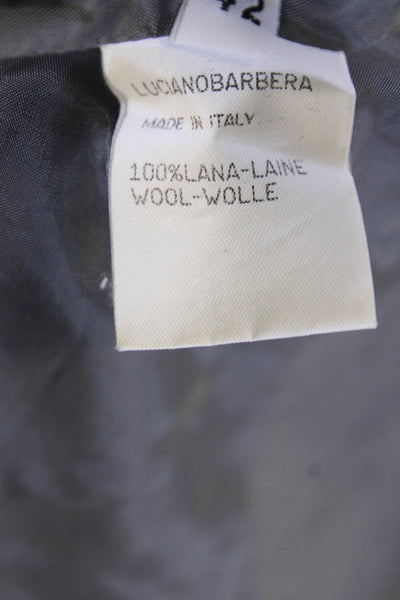 Luciano Barbera Womens Wool Three Button Lined Blazer Gray Size 42