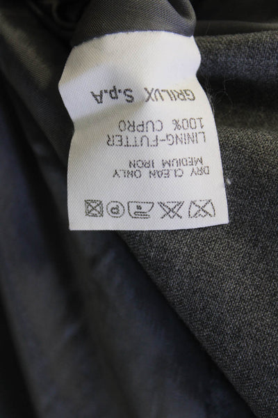 Luciano Barbera Womens Wool Three Button Lined Blazer Gray Size 42