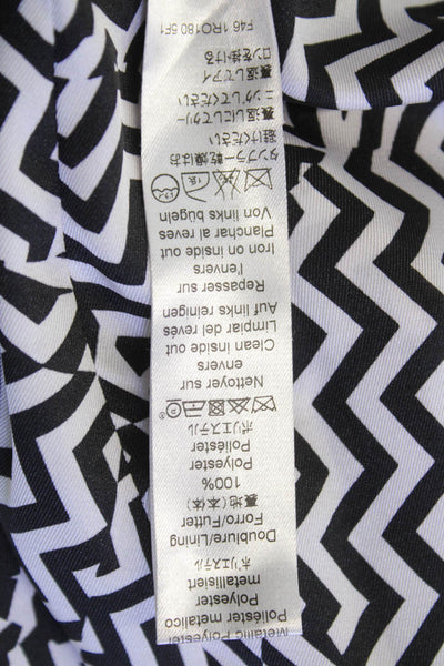 Kenzo Womens Cotton Blend Printed Turtleneck Sleeveless Dress Black Size XS
