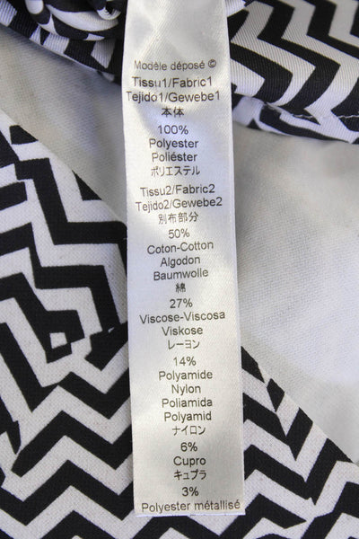Kenzo Womens Cotton Blend Printed Turtleneck Sleeveless Dress Black Size XS