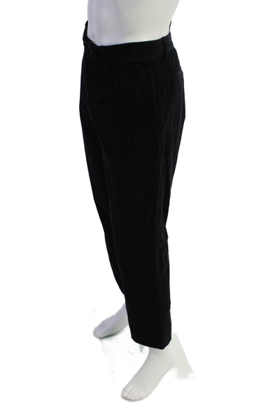 COS Mens Zip Up Straight Leg Corduroy Pants Black Cotton Size 34