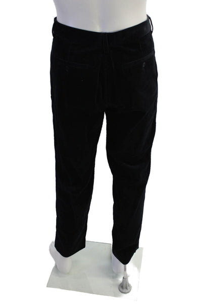 COS Mens Zip Up Straight Leg Corduroy Pants Black Cotton Size 34