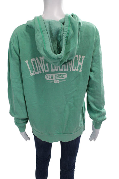 Ocean Drive Womens Front Zip Long Branch Hoodie Sweatshirt Green Size Large