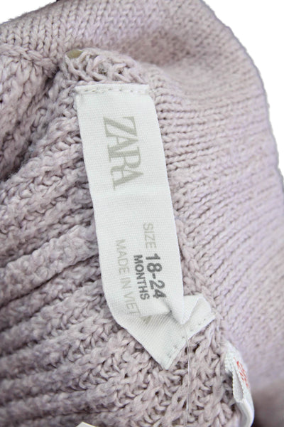 Zara Toddler Girls Knit Textured Casual Shorts Purple Size 18-24M