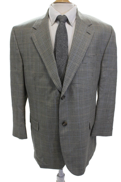 Lauren Ralph Lauren Mens Silk Wool Houndstooth Blazer Black Multi Size 46R