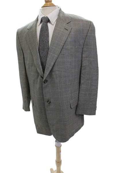 Lauren Ralph Lauren Mens Silk Wool Houndstooth Blazer Black Multi Size 46R
