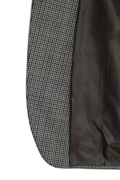 Lauren Ralph Lauren Mens Silk Wool Houndstooth Blazer Black Multi Size 46R