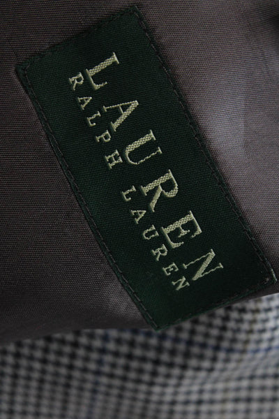 Lauren Ralph Lauren Mens Silk Wool Houndstooth Blazer Black Multi Size 46R