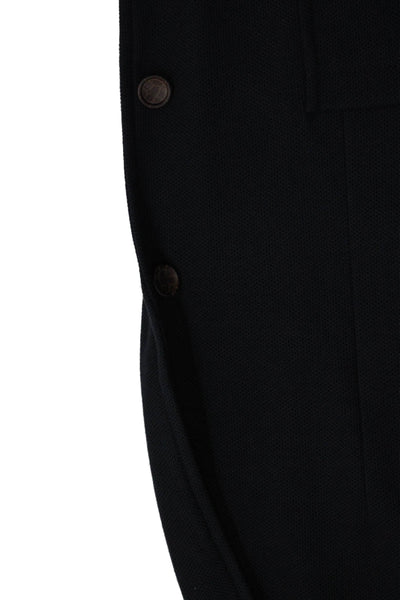 Alan Flusser Mens Knitted Two Button Long Sleeve Blazer Navy Blue Size 44L