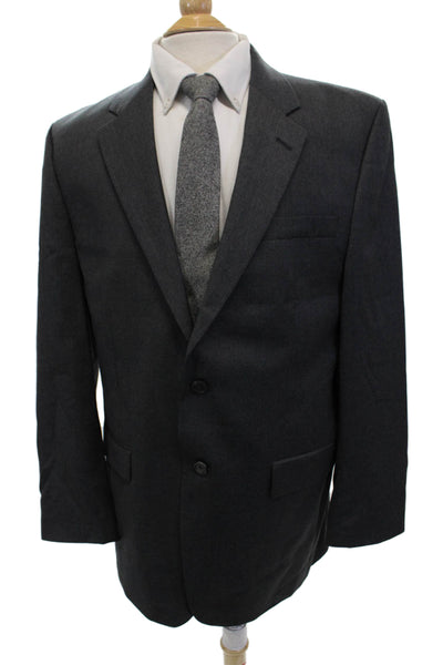 Lauren Ralph Lauren Mens Wool Two Button Long Sleeve Blazer Gray Size 42L