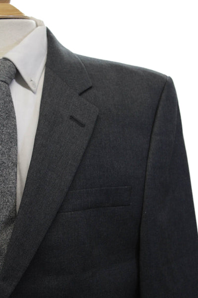 Lauren Ralph Lauren Mens Wool Two Button Long Sleeve Blazer Gray Size 42L