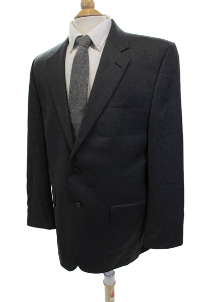Lauren Ralph Lauren Mens Wool Two Button Long Sleeve Blazer Gray Size 42L