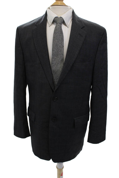 Lauren Ralph Lauren Mens Wool Two Button Long Sleeve Blazer Dark Gray Size 42