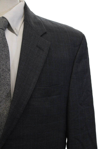 Lauren Ralph Lauren Mens Wool Two Button Long Sleeve Blazer Dark Gray Size 42