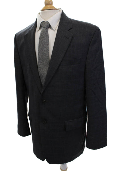 Lauren Ralph Lauren Mens Wool Two Button Long Sleeve Blazer Dark Gray Size 42