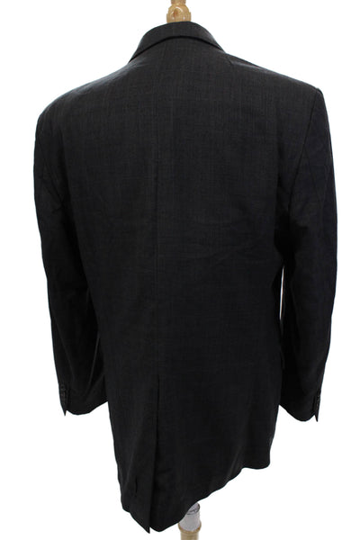 Lauren Ralph Lauren Mens Wool Two Button Long Sleeve Blazer Dark Gray Size 42