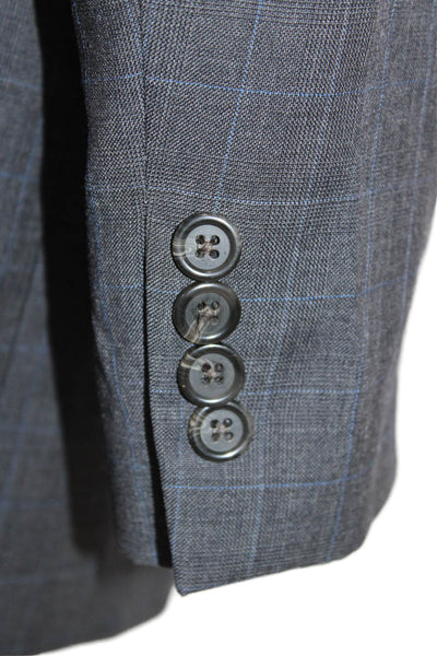 Lauren Ralph Lauren Mens Wool Two Button Long Sleeve Blazer Dark Gray Size 42
