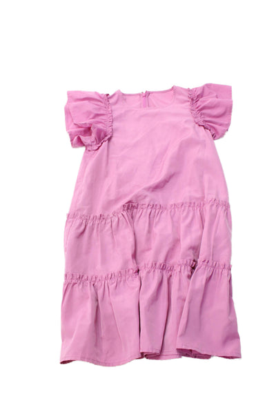 Sea New York Womens Short Sleeve Ruffled Detail Tiered Dress Pink Size 10