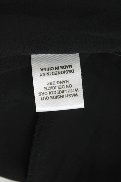 Katie J Contrast Collar Short Sleeve Pleated Detail Dress Black Size S