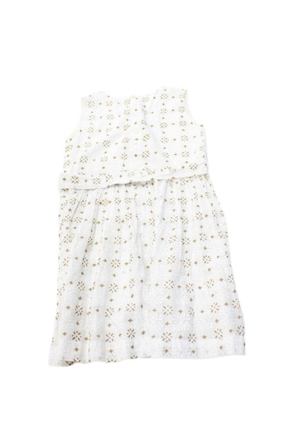 Roberta Roller Rabbit Girls Cotton Sleeveless Gathered Waist Dress White Size 8