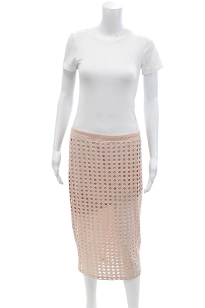 T Alexander Wang Womens Elastic Waistband Cut Out Skirt Pink Size Large