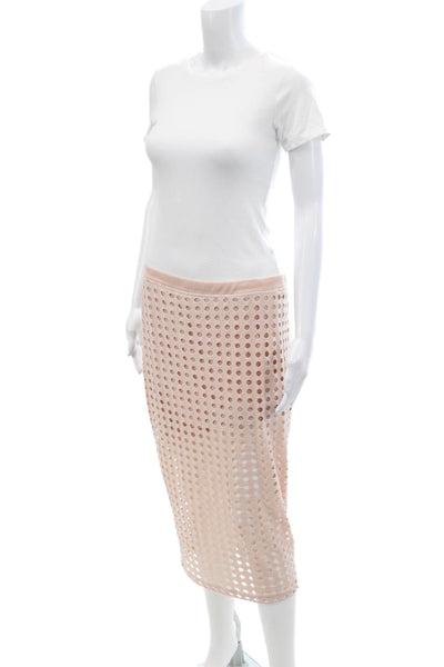 T Alexander Wang Womens Elastic Waistband Cut Out Skirt Pink Size Large