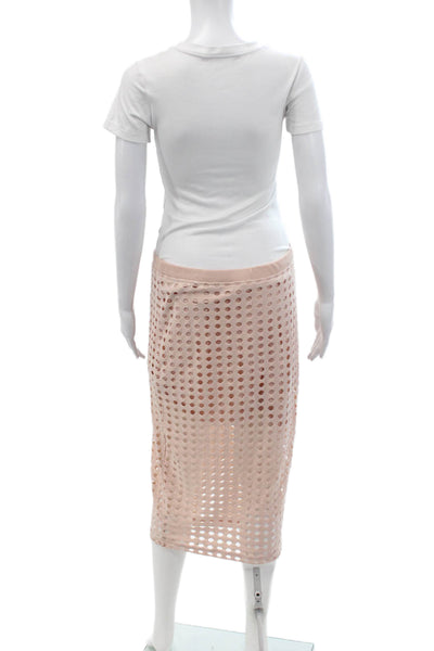 T Alexander Wang Womens Elastic Waistband Cut Out Skirt Pink Size Large