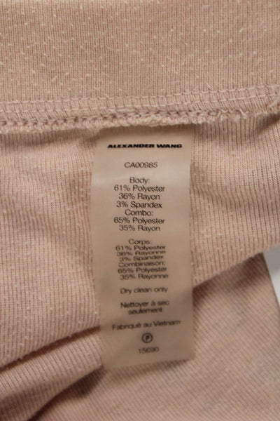 T Alexander Wang Womens Elastic Waistband Cut Out Skirt Pink Size Large