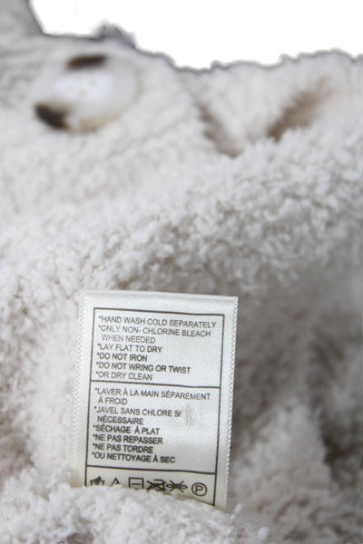 BB Dakota x Steve Madden Womens Button Front Fuzzy Cardigan Sweater White Medium