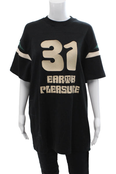 Livy Womens Short Sleeve Crew Neck 31 Tee Shirt Black Brown Size Large