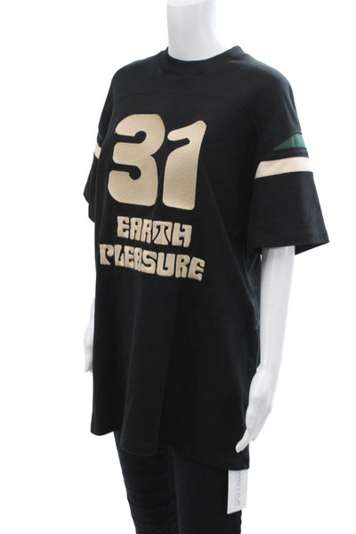 Livy Womens Short Sleeve Crew Neck 31 Tee Shirt Black Brown Size Large