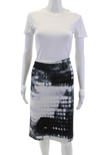 Calvin Klein Womens Textured Tie Dye Lined Midi Skirt Black Size M