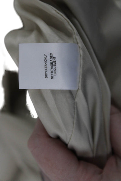Blue Revival Womens Textured Lined Button Blazer Nude Size L