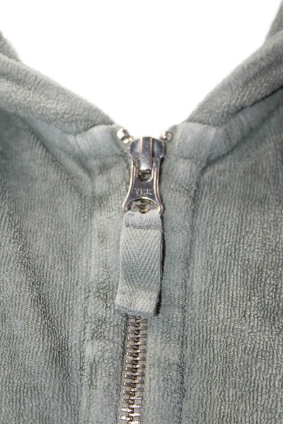 Hartford Womens Cotton Blend Terry Full Zip Hoodie Green Size M