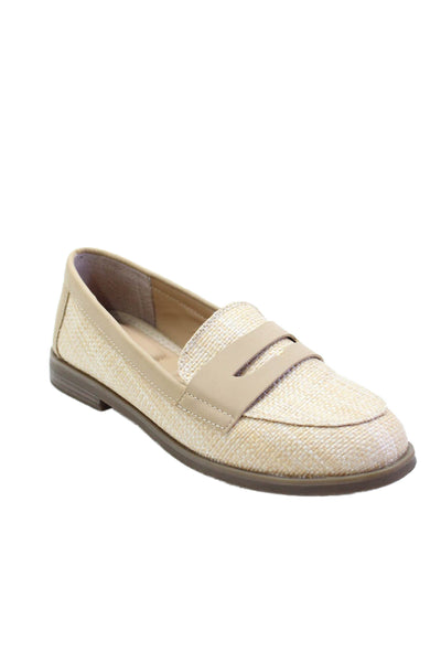 Kelly And Katie Womens Textured Closed Toe Slip On Oxfords Nude Size 6.5