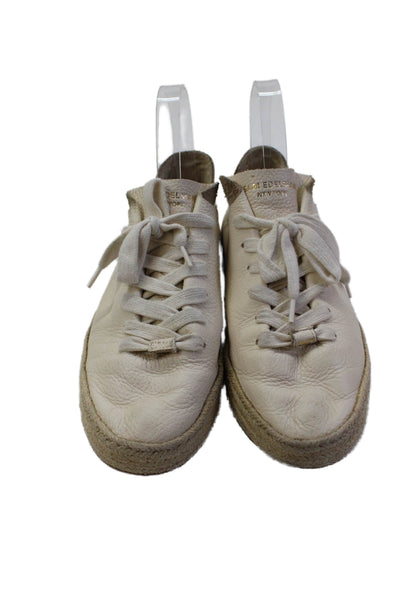 Sam Edelman Womens Textured Lace Up Low Top Sneakers Nude Size 7