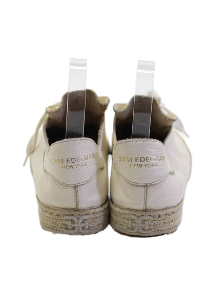 Sam Edelman Womens Textured Lace Up Low Top Sneakers Nude Size 7