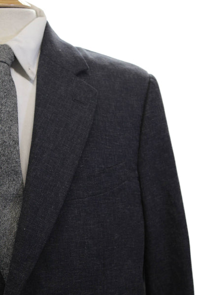 Banana Republic Mens Two Button Long Sleeve Unlined Blazer Black Size 44R