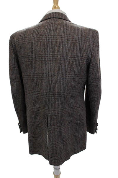 Oakton Ltd. Mens Textured Wool Long Sleeve Lined Blazer Brown Size 42R