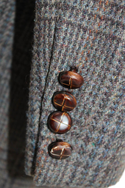 Oakton Ltd. Mens Textured Wool Long Sleeve Lined Blazer Brown Size 42R
