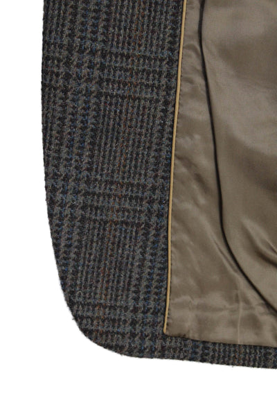 Oakton Ltd. Mens Textured Wool Long Sleeve Lined Blazer Brown Size 42R