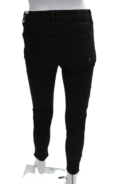 Lovers + Friends Denim Womens High Rise Skinny Leg Jeans Black Cotton Size 29