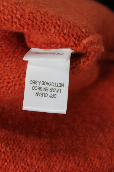 BCBG Max Azria Womens Short Sleeve Round Neck Knit Top Orange Size S