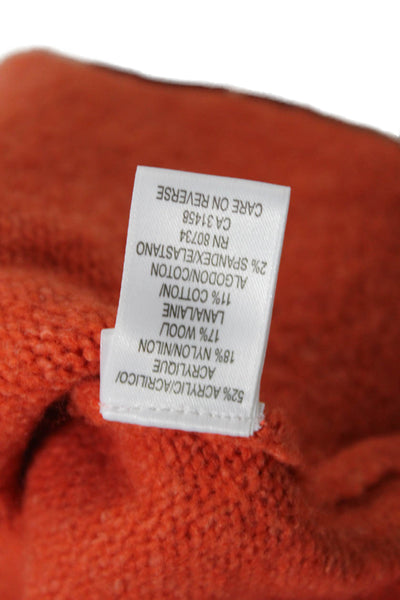BCBG Max Azria Womens Short Sleeve Round Neck Knit Top Orange Size S