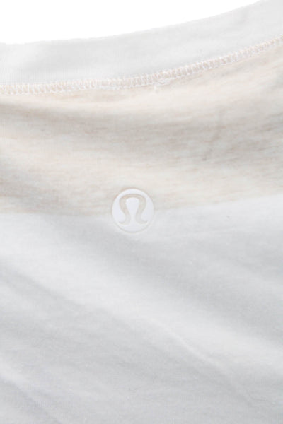 Lululemon Womens Cotton Short Sleeve Stripe T-shirt White Size S