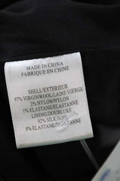 Helmut Lang Womens Short Sleeves Pleated Front Sheath Dress Black Wool Size 6