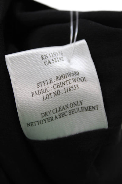 Helmut Lang Womens Short Sleeves Pleated Front Sheath Dress Black Wool Size 6