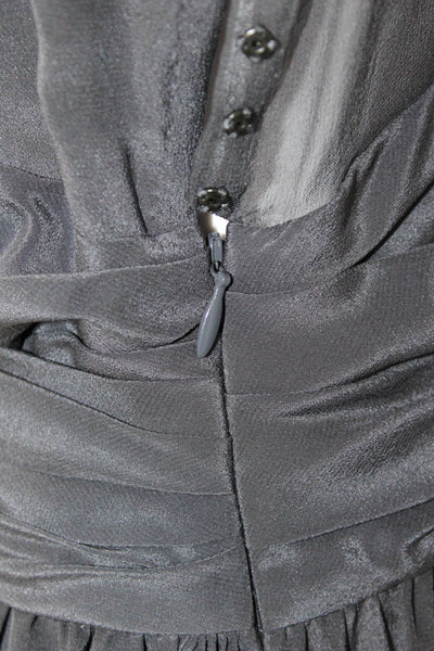 3.1 Phillip Lim Womens Silk Sleeveless A Line Knee Length Dress Grey Size 6