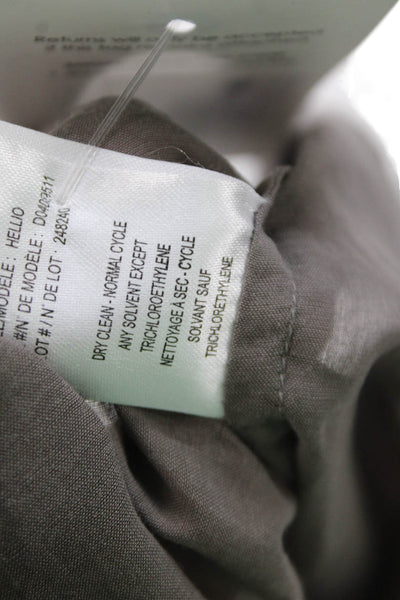 Theory Womens Long Sleeves Pullover Blouse Grey Cotton Size Small